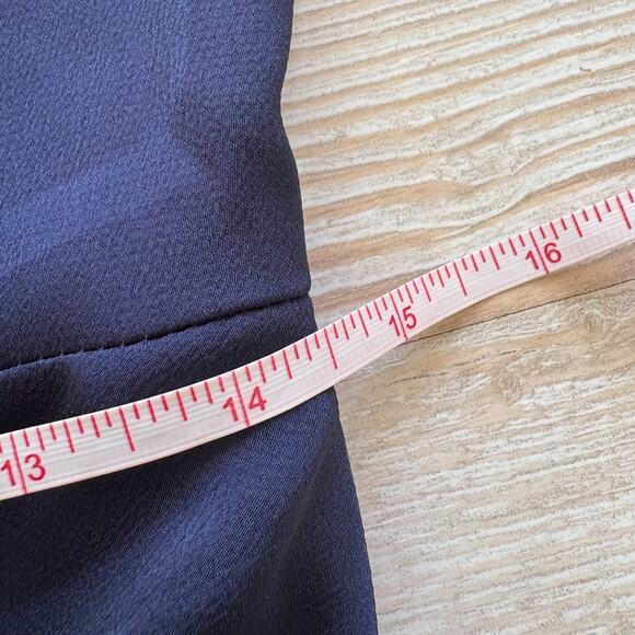 New Park & Fifth Kendal Tie Midi Dress Navy Bubble Satin Medium - Picture 8 of 10